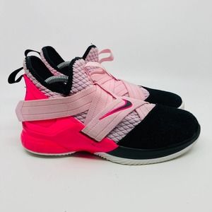 Nike Lebron Soldier XII Shoes Youth Size 6.5Y Pink Black